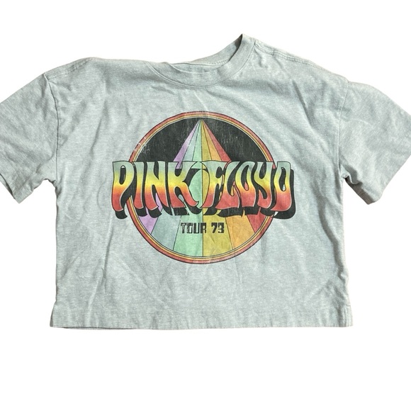 PINK FLOYD “1973” CROPPED GREY CONCERT TEE- T-SHIRT BY THE GAP- size XXS-14-16 - Picture 3 of 4